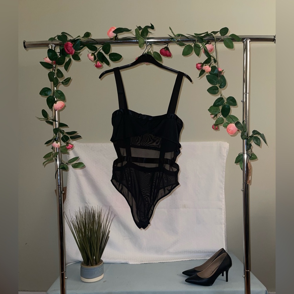 Black Mesh Bodysuit